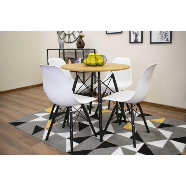 Masa stil scandinav, Artool, rotund, MDF si lemn, natur, 80x75 cm - imagine 11