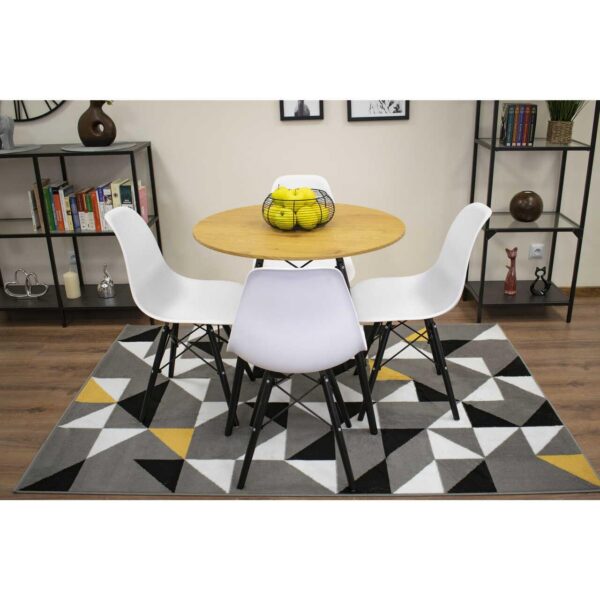 Masa stil scandinav, Artool, rotund, MDF si lemn, natur, 80x75 cm - imagine 12