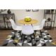 Masa stil scandinav, Artool, rotund, MDF si lemn, natur, 80x75 cm - imagine 12