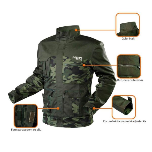 Geaca de lucru, camuflaj, model Camo, marimea S/48, NEO - imagine 12