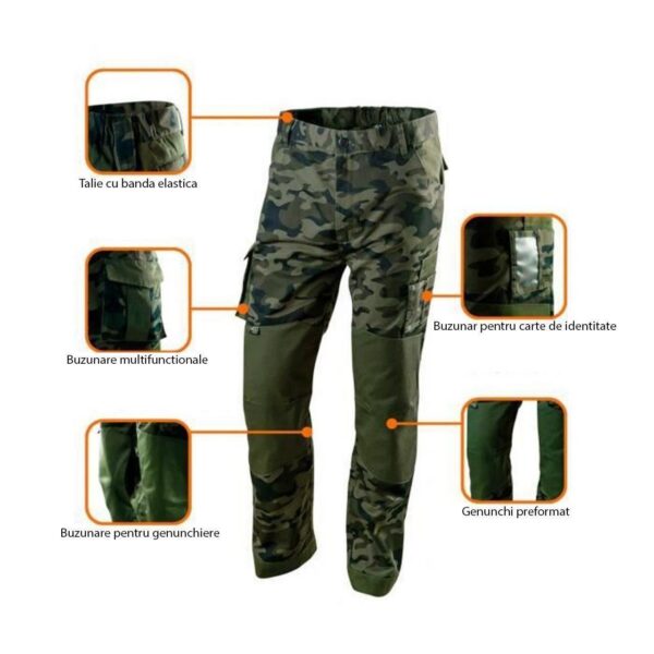 Pantaloni de lucru, camuflaj, model Camo, marimea XXXL/58, NEO - imagine 3