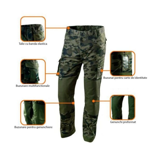 Pantaloni de lucru, camuflaj, model Camo, marimea XL/54, NEO - imagine 8