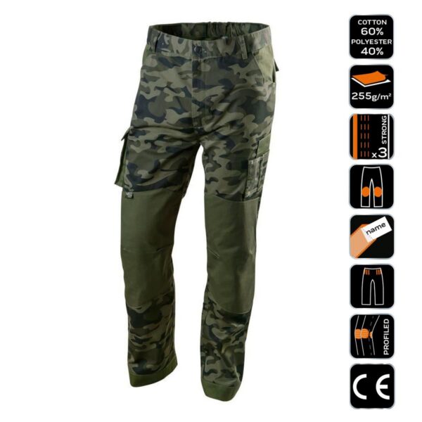 Pantaloni de lucru, camuflaj, model Camo, marimea XL/54, NEO - imagine 9