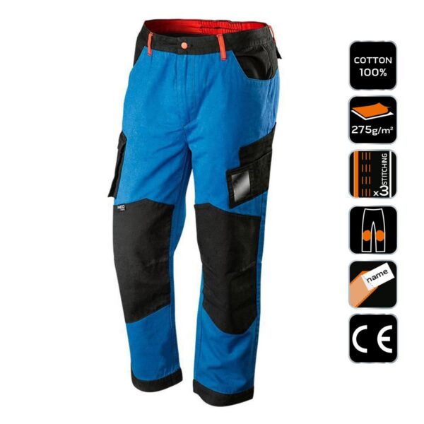 Pantaloni de lucru HD+, albastru/negru, marime XXL, Neo - imagine 8