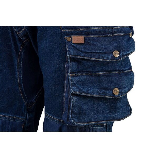 Pantaloni de lucru tip blugi, cu intariri pentru genunchi, model Denim, marimea L/52, NEO - imagine 3