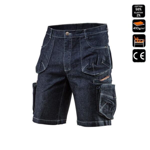Pantaloni scurti de lucru tip blugi, model Denim, marimea M/50, NEO - imagine 7