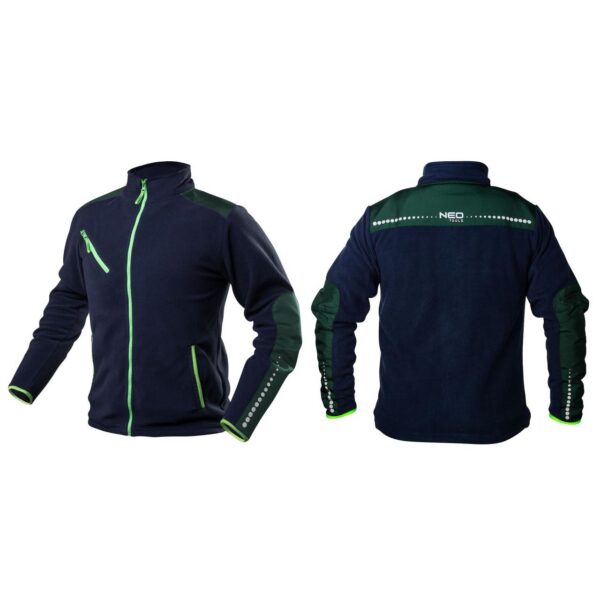 Jacheta fleece polar, premium, albastru/verde, NEO - imagine 6