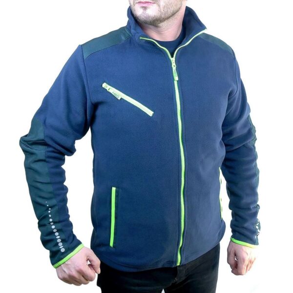 Jacheta fleece polar, premium, albastru/verde, NEO - imagine 3