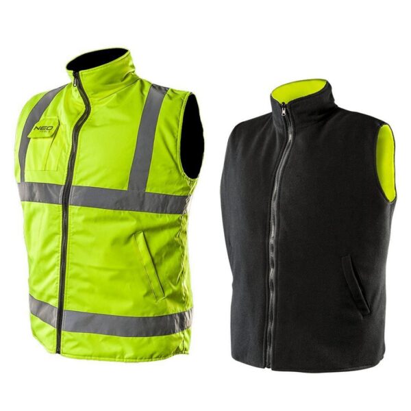 Vesta de lucru cu 2 fete, reflectorizanta, galben, model Visibility, marimea S/48, NEO - imagine 11