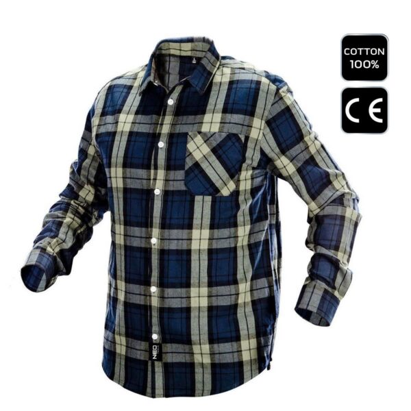 Camasa de lucru bumbac, albastru-verde-negru, model Camo, marimea M/50, NEO - imagine 6