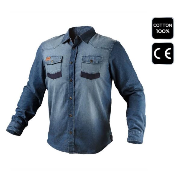 Camasa pentru lucru, de blugi, model Denim, marimea M/50, NEO - imagine 5