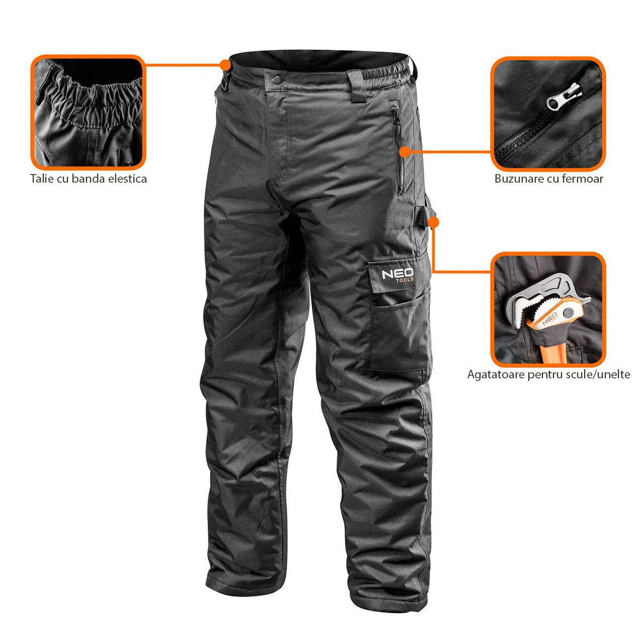 Pantaloni de lucru cu izolatie Oxford, model Warm, marimea XL/56, NEO 1 Pantaloni de lucru cu izolatie Oxford, model Warm, marimea XL/56, NEO