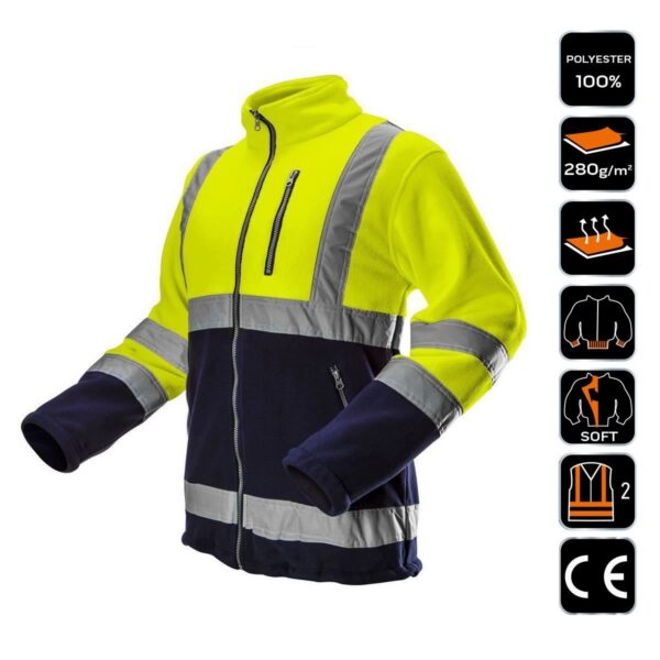 Geaca de lucru, reflectorizanta, lana polara, galben, model Visibility, marimea M/50, NEO - imagine 4