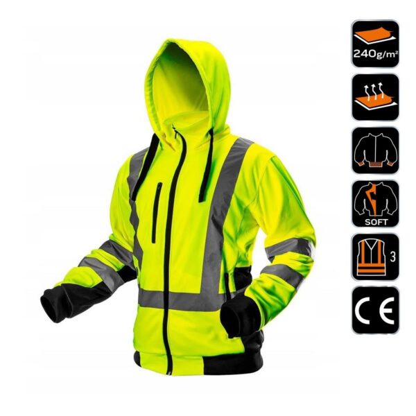Hanorac de lucru, reflectorizant, galben, model Visibility, marimea S/48, NEO - imagine 5