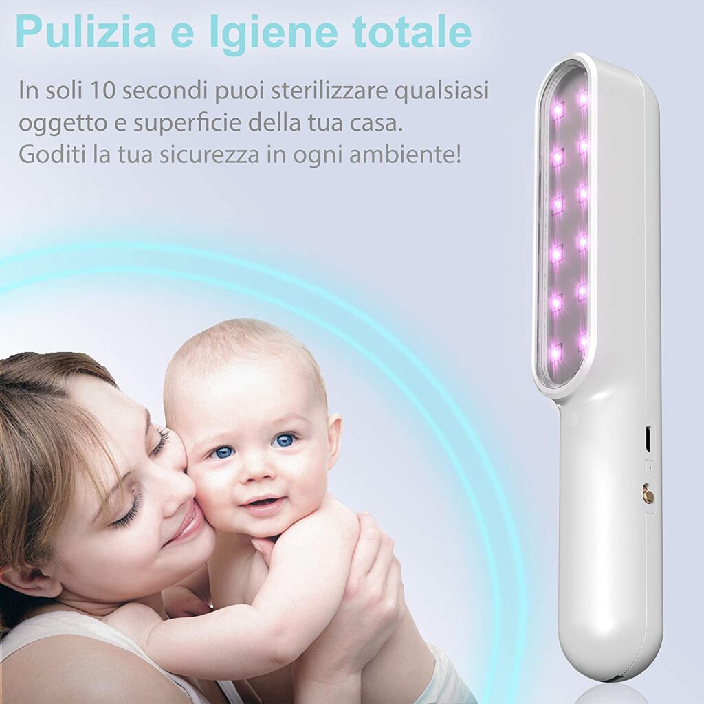 Lampa germicida portabila UV-C Multi LED, PurpleGlow 7W, New Generation, cu acumulator 3 Lampa UVC PurpleGlow 7W