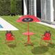 Set mobilier gradina/terasa pentru copii, pliabil, rosu, model buburuza, 1 masa cu umbrela, 2 scaune, Melisenda - imagine 4