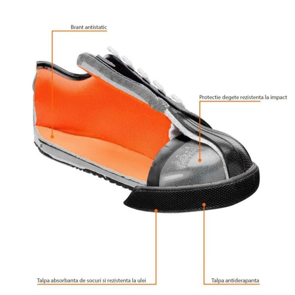 Pantofi de lucru cu protectie otel, SB, SRA, marimea 44, NEO - imagine 3