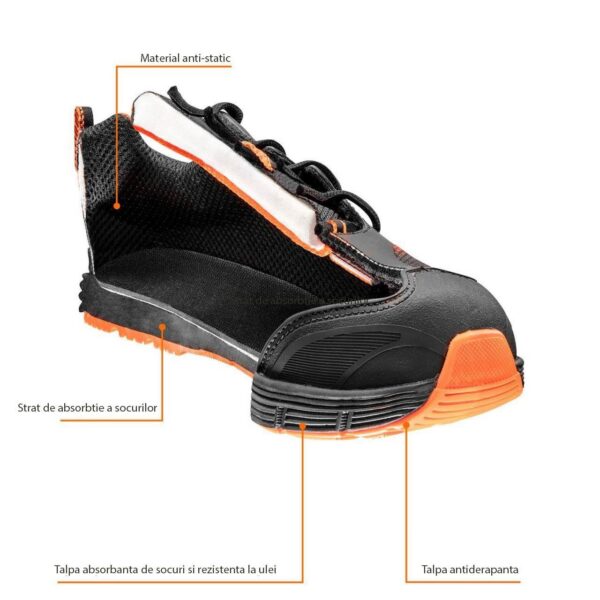 Pantofi de lucru fara elemente metalice, O1, SRC, marimea 43, NEO - imagine 3