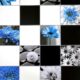 Panou decorativ, PVC, model floral, alb, negru si albastru, 96x48.5 cm - imagine 2