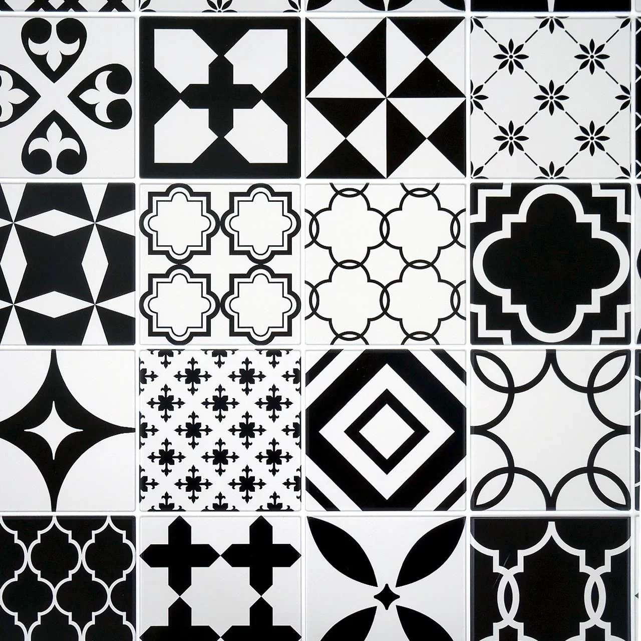 Panou decorativ, PVC, model mozaic, alb si negru, 96x48.5cm 2 Panou decorativ, PVC, model mozaic, alb si negru, 96x48.5cm