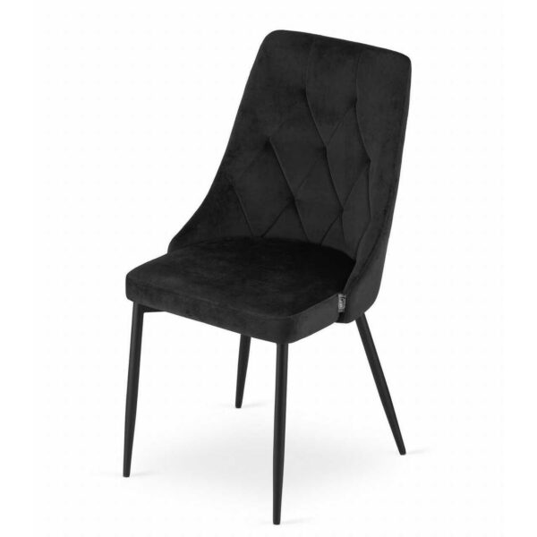 Scaun bucatarie/living, Artool, Imola, catifea, metal, negru, 48.5x61x93.5 cm - imagine 3