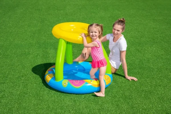 Piscina gonflabila pentru copii, rotunda, cu acoperis, albastru, 94x89x79 cm, Bestway Fruit - imagine 9