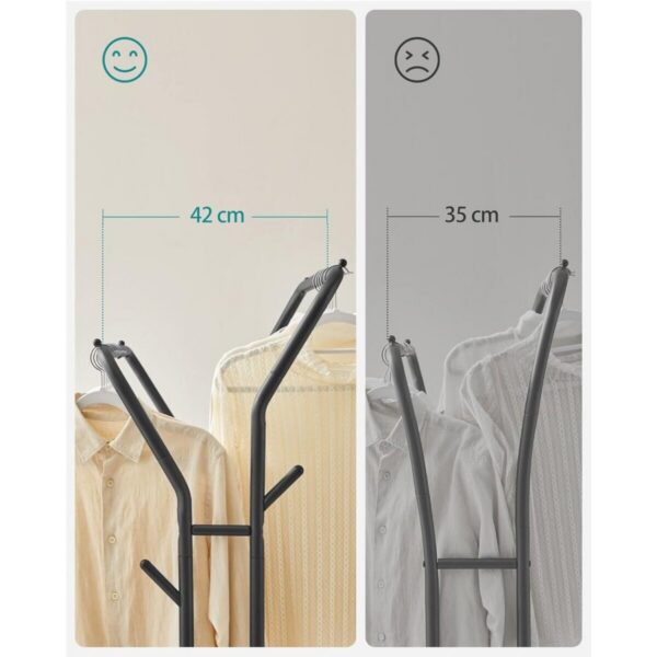 Suport mobil cu roti pentru haine, Artool, cu raft incaltaminte, otel, negru, max 100 kg, 103.5x52.5x155 cm - imagine 6
