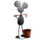 Decoratiune gradina, metalica, soarece cu galeata, 26x18x53 cm - imagine 3