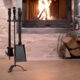 Set accesorii semineu, suport cu 4 piese, 60 cm  - imagine 4