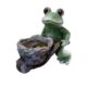Decoratiune gradina, ceramica, broasca cu roaba, 31.5x20x34 cm - imagine 2