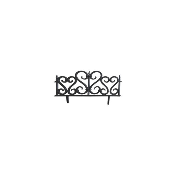 Gard de gradina decorativ, plastic negru, set 4 buc, 59.5x37 cm - imagine 2