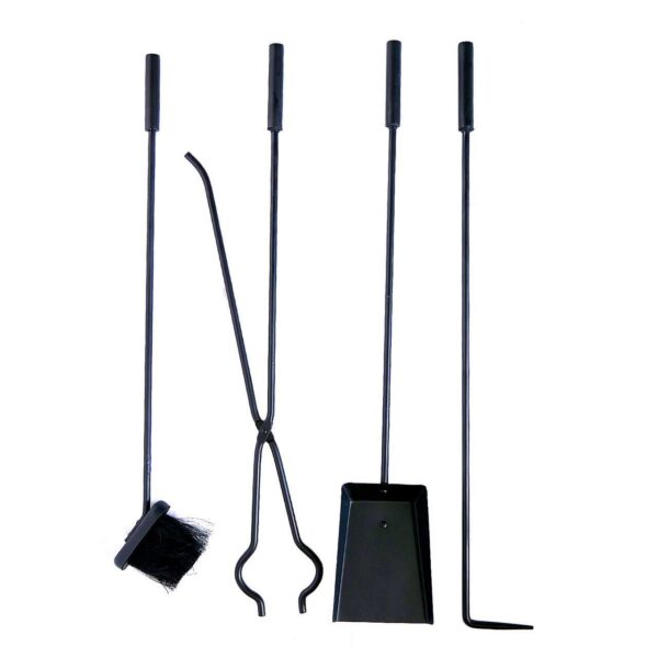 Set accesorii semineu, suport cu 4 piese, 81 cm - imagine 2