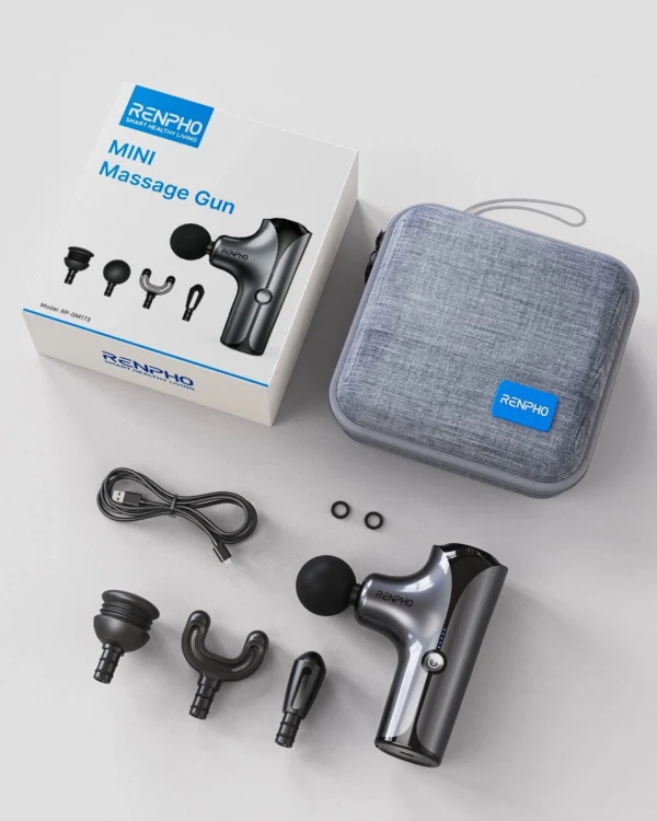 Aparat de masaj Gun Renpho Mini, 5 capete interschimbabile, 5 trepte de viteza, Incarcare USB-C - imagine 6