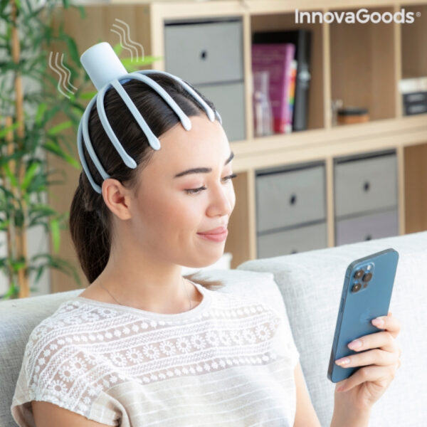 Aparat de masaj pentru cap reincarcabil Helax InnovaGoods Wellness Relax, 3 moduri de masaj, USB - imagine 13