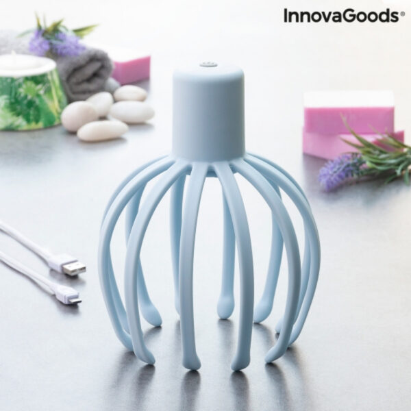 Aparat de masaj pentru cap reincarcabil Helax InnovaGoods Wellness Relax, 3 moduri de masaj, USB - imagine 4