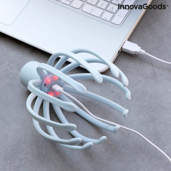 Aparat de masaj pentru cap reincarcabil Helax InnovaGoods Wellness Relax, 3 moduri de masaj, USB - imagine 6
