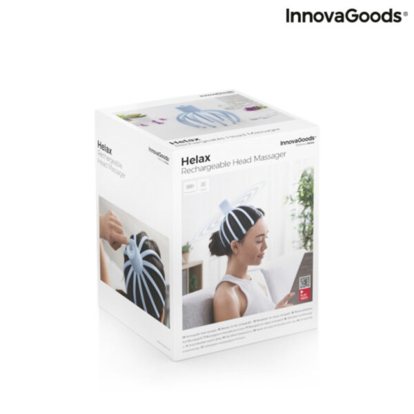 Aparat de masaj pentru cap reincarcabil Helax InnovaGoods Wellness Relax, 3 moduri de masaj, USB - imagine 12