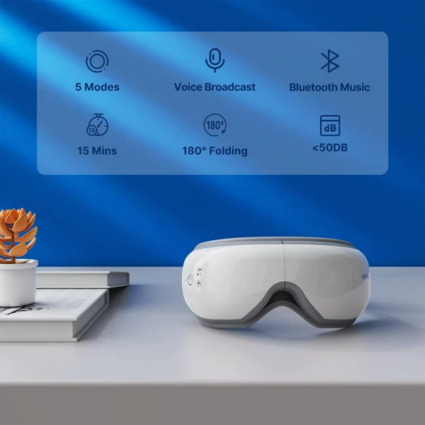 Aparat de masaj pentru ochi Renpho EM001 cu Bluetooth, Muzica, Vibratii, 5 moduri - imagine 6
