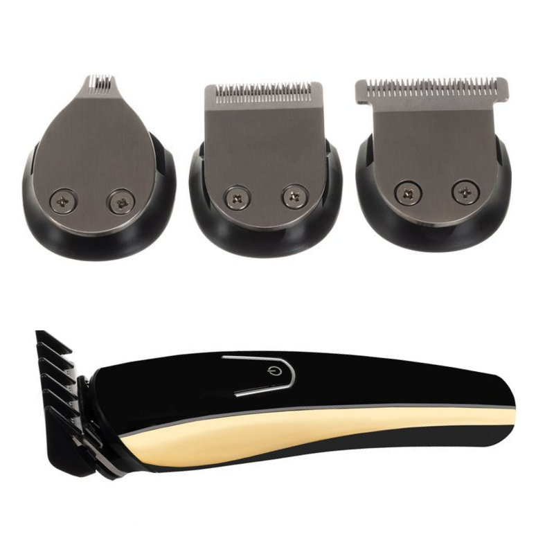 Aparat de tuns multifunctional cu accesorii acumulator 5 capete interschimbabile NegruAuriu 4