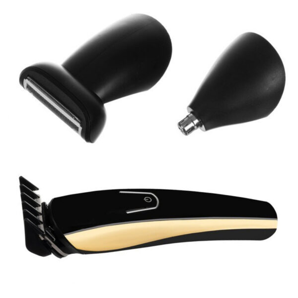 Aparat de tuns multifunctional cu accesorii, acumulator, 5 capete interschimbabile, Negru/Auriu - imagine 5