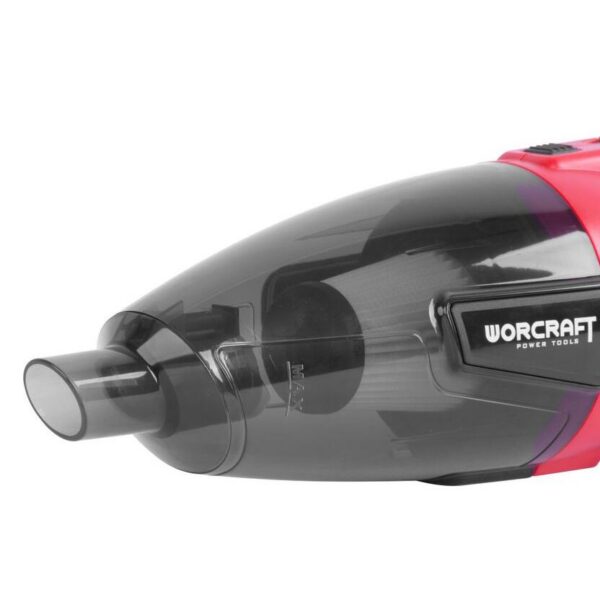 Aspirator auto, 20V Li-ion (acumulator neinclus), cu accesorii, 8 kPa, 600 ml, Worcraft - imagine 6
