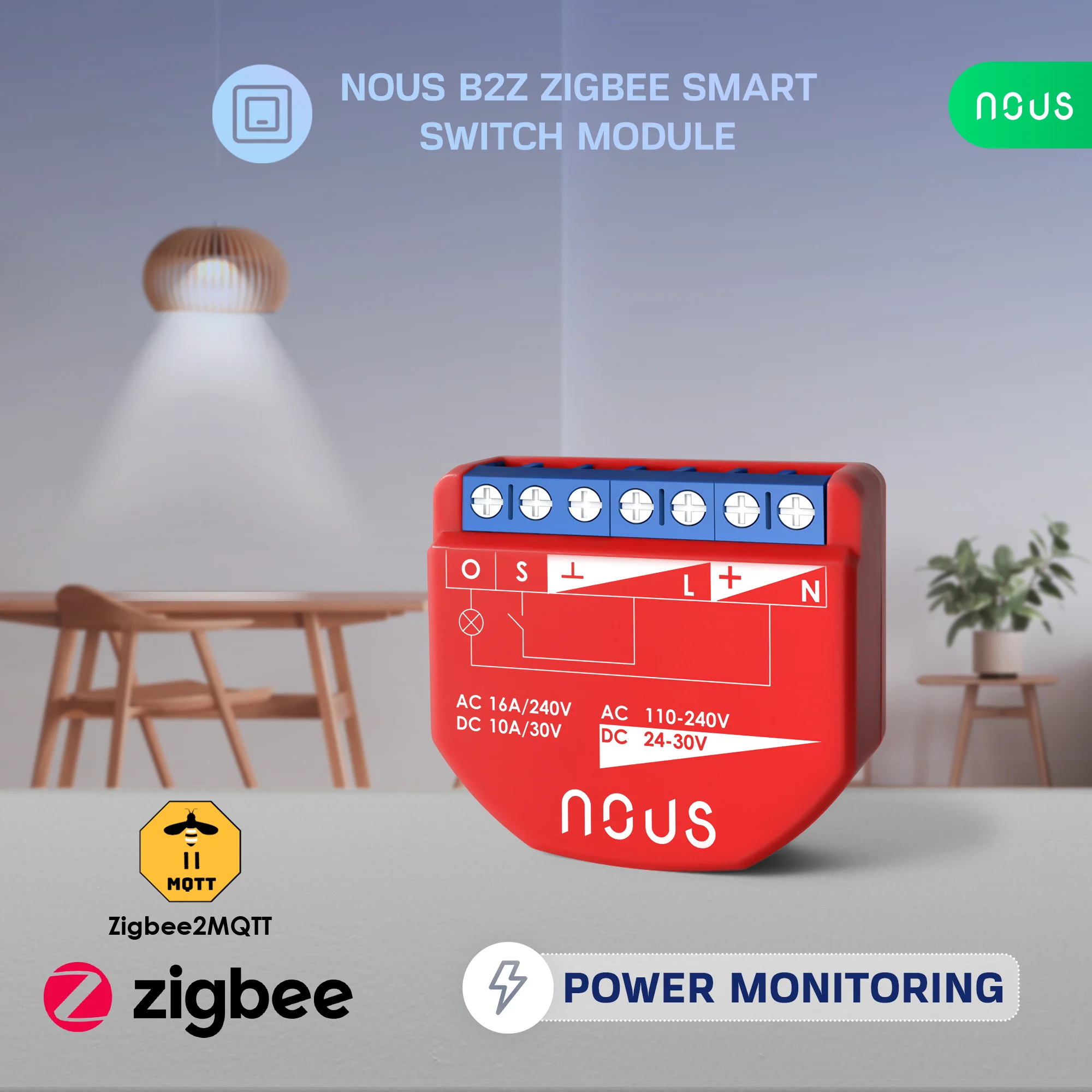 Releu inteligent Nous B1Z, 16A, ZigBee, 1 canal 3 Releu inteligent Nous B1Z, 16A, ZigBee, 1 canal