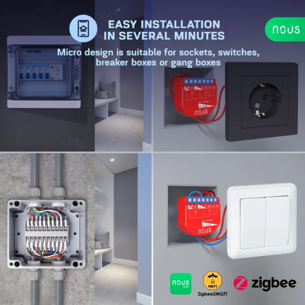 Releu inteligent Nous B3Z, 16A, ZigBee, 2 canal PM, Monitorizare energie - imagine 9