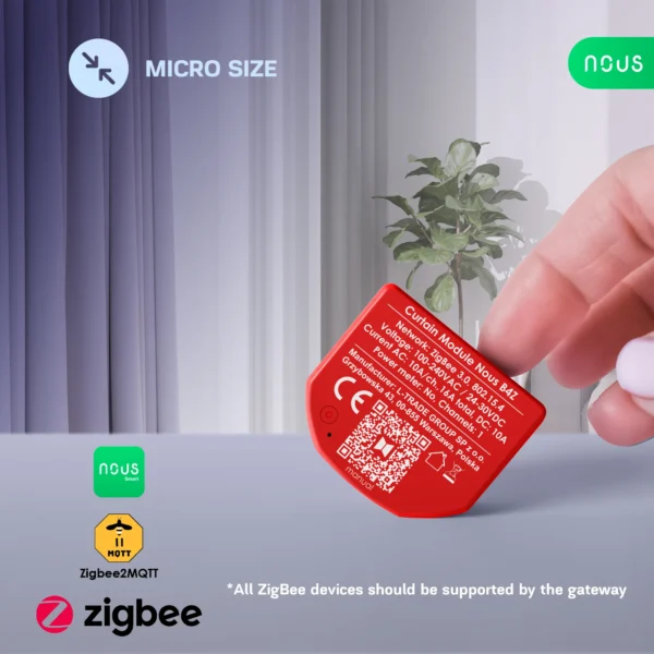 Releu inteligent pentru perdele si draperii Nous B4Z ZigBee, 1 canal - imagine 8