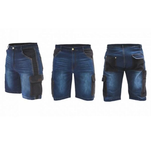 Pantaloni scurti de lucru tip blugi, slim fit, model Denim, marimea LD/54, Dedra - imagine 3