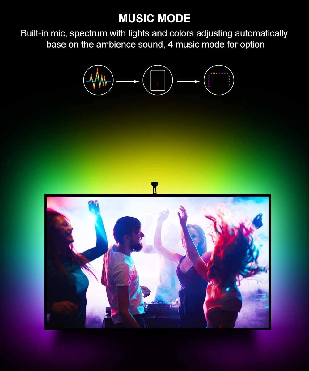 Banda LED Govee DreamView T1 TV Backlight Wi Fi RGBIC Camera ColorSense 1080p HD 75 85 inch 9 1