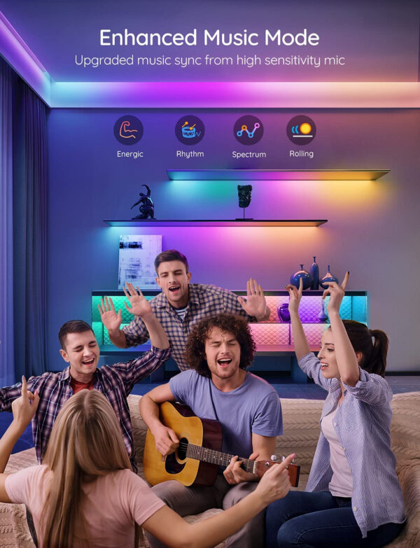 Banda LED Govee H6143 RGBIC, Sincronizare Muzica, Wifi si Bluetooth 5m, Alexa, Google Asistant - imagine 2