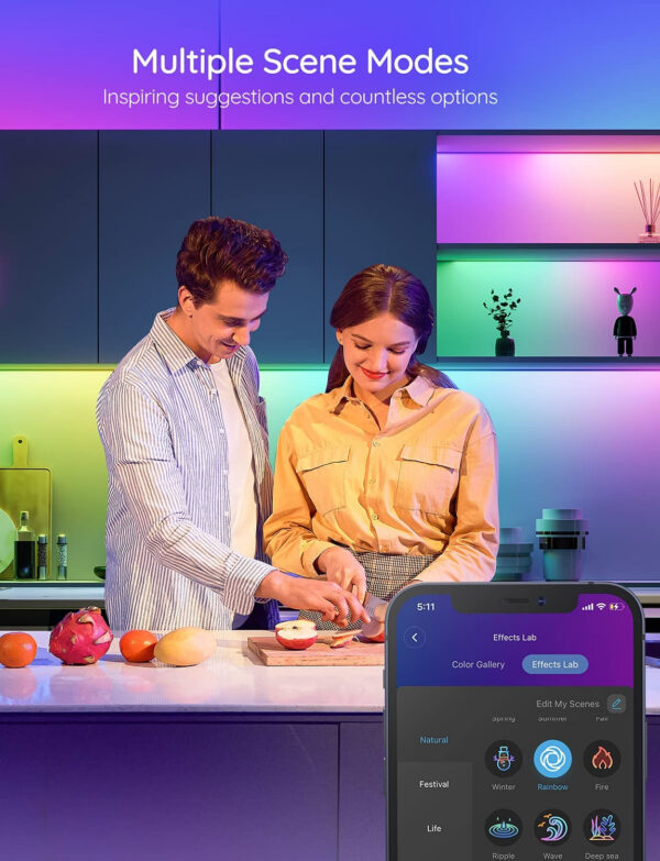 Banda LED Govee H6143 RGBIC, Sincronizare Muzica, Wifi si Bluetooth 5m, Alexa, Google Asistant - imagine 4