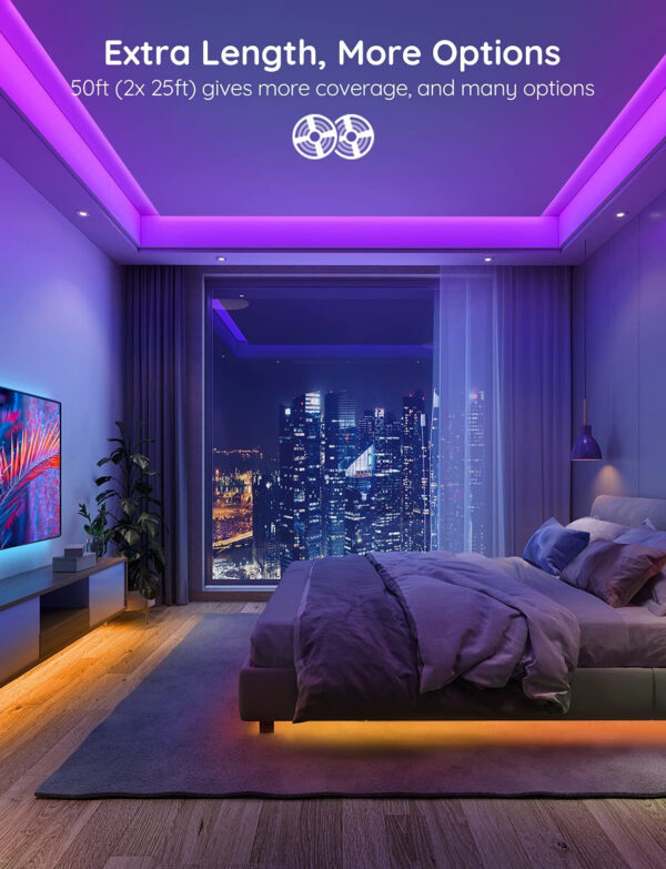 Banda LED Govee H6154 RGB, Sincronizare Muzica, Wifi si Bluetooth 15m, Telecomanda, Alexa , Google Asistant - imagine 12