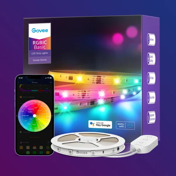 Banda LED Govee H618C RGBIC, 10m, Sincronizare Muzica, Wifi si Bluetooth, Alexa , Google Asistant - imagine 5